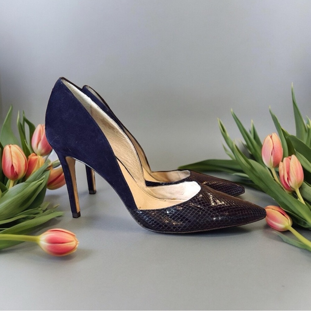 Louis Et Cie Hermosah Purple d' Orsay Leather Pointed Toes High Heels 8.5M